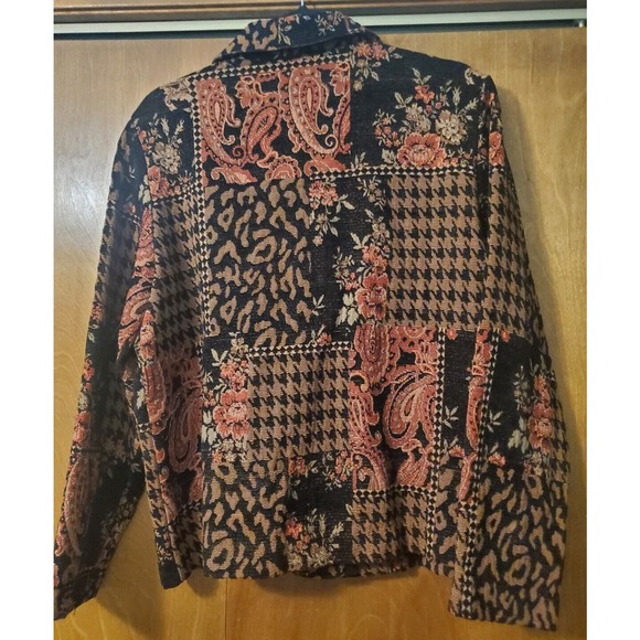 Women's Studio Works Geometric/Floral Print Size M Fall/Winter Dressy Jacket - Picture 2 of 6